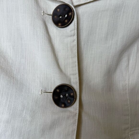 Vintage J. Jill Ivory Three Quarter Sleeve Two Button Jacket Sz MP, Cottagecore - Picture 5 of 14